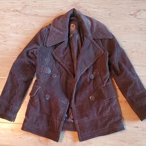 Dollhouse Dark Brown Corduroy Pea Coat